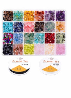 SYOSI Crystal Chips and Gemstones Beads for Jewelry Making, KASTWAVE 24 Colors Gemstones Chips Jewelry Bracelet Beads for Jewelry Making  - Image 1