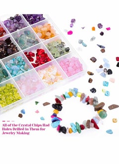 SYOSI Crystal Chips and Gemstones Beads for Jewelry Making, KASTWAVE 24 Colors Gemstones Chips Jewelry Bracelet Beads for Jewelry Making  - Image 3