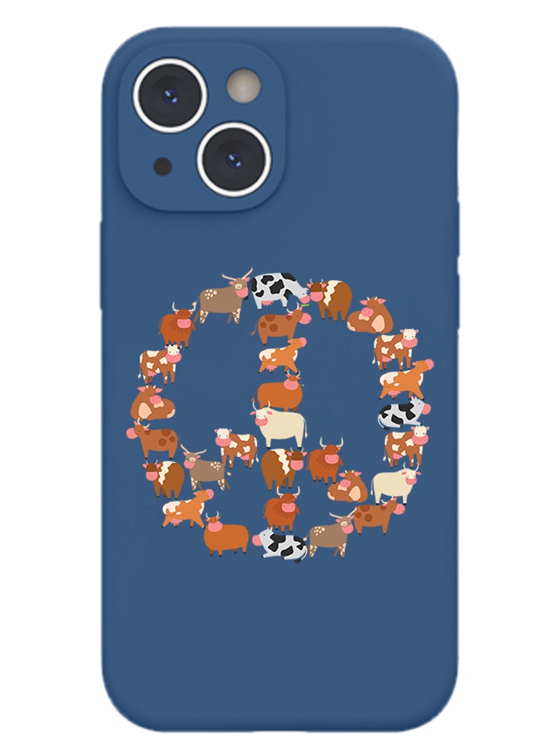 Theodor Protective Slim Fit Case Liquid Silicone Cover with Full Body Protection Anti-Scratch Shockproof Case For iPhone 15 Plus Blue  - crafty i make people copy - Image 1