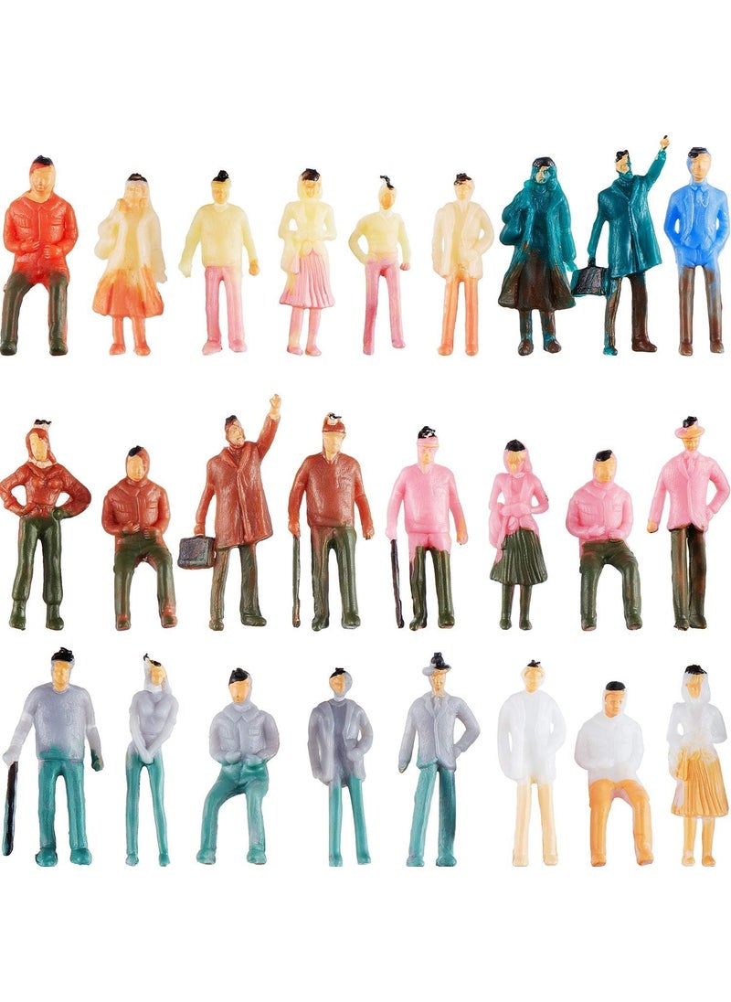 Gejoy Gejoy 100 Pieces Miniature People Figurines 175 Scale Model Trains Architectural Plastic Mini Tiny People Sitting and Standing for Diorama 