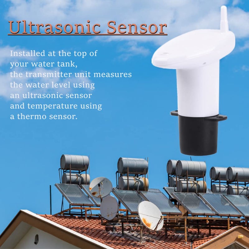 woobles Liquid Level Sensor，-40~60℃ Level Sensor with Temperature Display, Tank Level Temperature Sensor, Water Tank Depth Level Meter Sensor Measuring Meter - Image 3