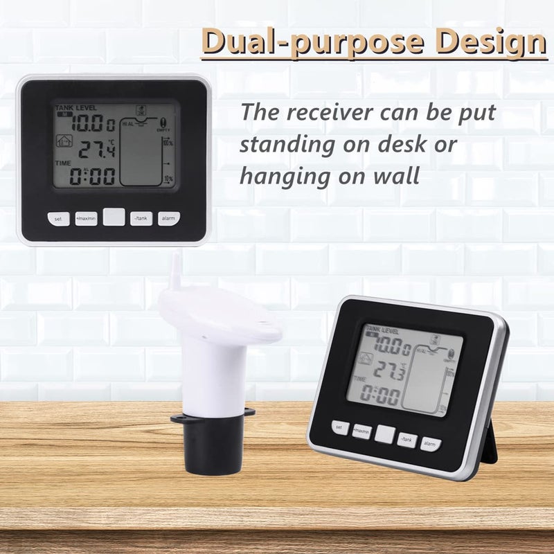 woobles Liquid Level Sensor，-40~60℃ Level Sensor with Temperature Display, Tank Level Temperature Sensor, Water Tank Depth Level Meter Sensor Measuring Meter - Image 5