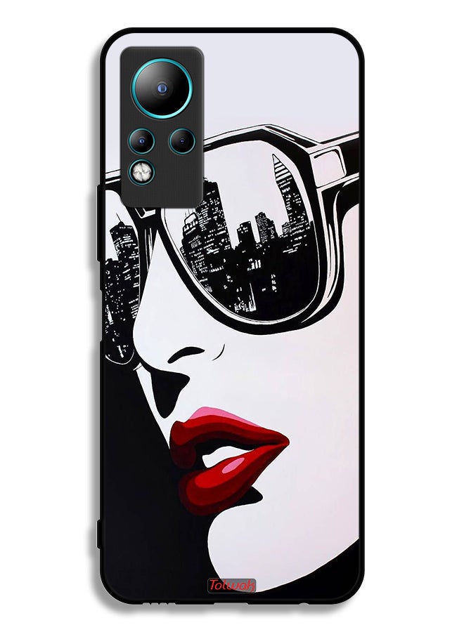 Tolwak Infinix Note 11 Protective Case Cover Girl Face Abstract Art - Image 2