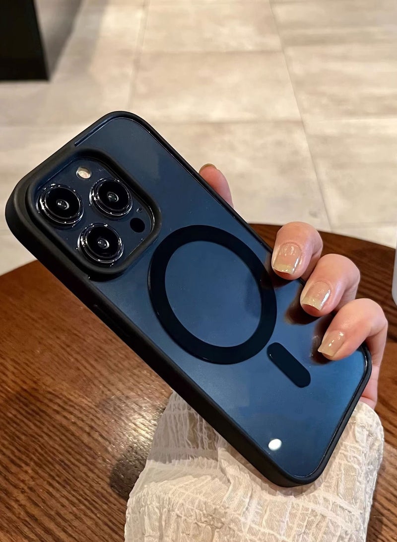 جراب متوافق مع هاتف سلسلة iPhone 12، متوافق مع MagSafe، جراب شفاف غير لامع رفيع مقاوم للخدوش والصدمات، أسود - Image 5