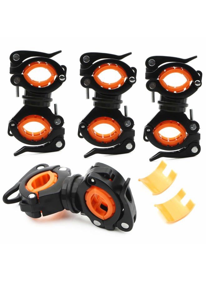 Rowiz Flashlight Holder, 360º Degree Rotation Bicycle Bike LED Light Flashlight Torch Mount Clamp Clip Holder Grip Bracket, Pack of 4 - Image 1