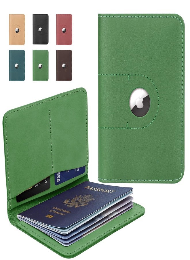 ALLIVE Genuine Leather Passport Holder Women Men, Passport Holder with Airtag, Travel Must Haves Airport Essentials, Passport Cover Case Travel Gifts - Image 1