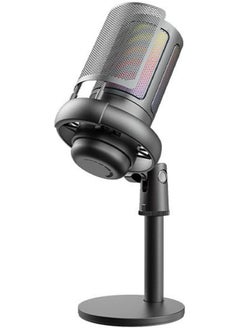 Flash Hawk Flash Hawk Gaming PC USB Microphone,Podcast Condenser Mic with Boom Arm,Pop Filter,Mute Button for Streaming,Online Chat, RGB Computer Mic for PS4/5 PC Gamer Youtuber (Black-2)  - Image 1