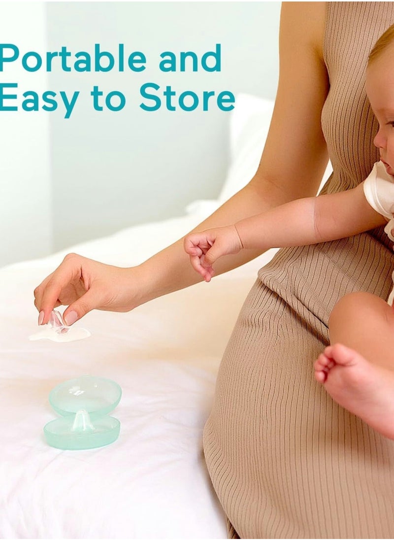 Paruu Contact Nipple Shields, Butterfly Breastfeeding Nipple Shields for Protecting Sore, Flat or Inverted Nipples, 100% Food-Grade Silicone, Made Without BPA/BPS, Include Carry Case  - Image 3