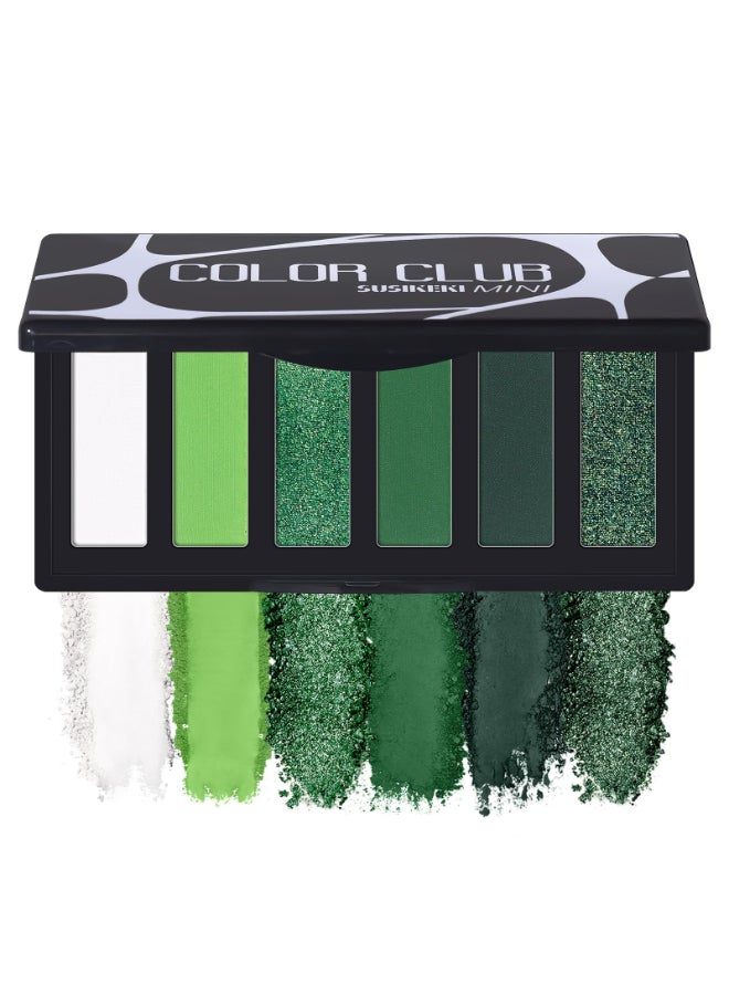 SUSIKEKI Green Eyeshadow Palette with Mirror Lime Forest Emerald Tones Matte Shimmer 6 Colors Mini Eye Shadow Pallet Travel Size Highly Pigmented for Goth Fairy Joker Wicked Halloween Parties Makeup - Image 2