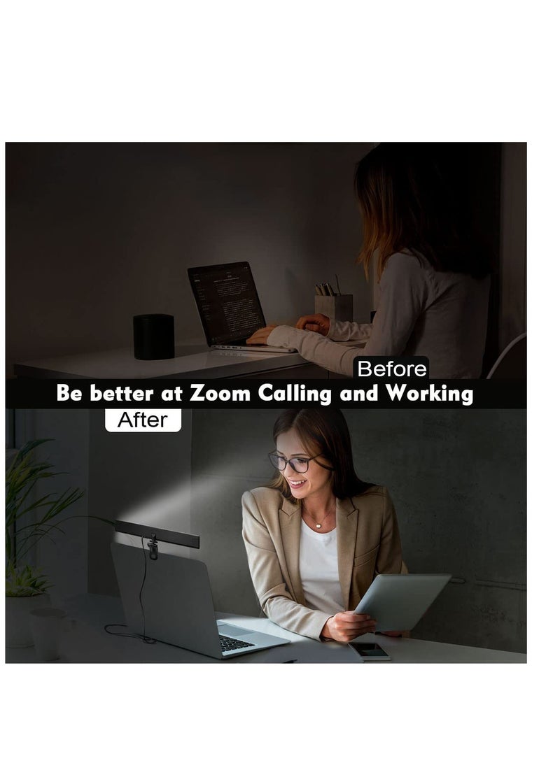 Excefore Video Conference Lighting For Laptop, Webcam Light for Streaming, Zoom Lighting for Computer, LED Monitor and Laptop Light, Maximum Brightness 9000K, 3 Light Modes, 10 Brightness Adjustable  - Image 3