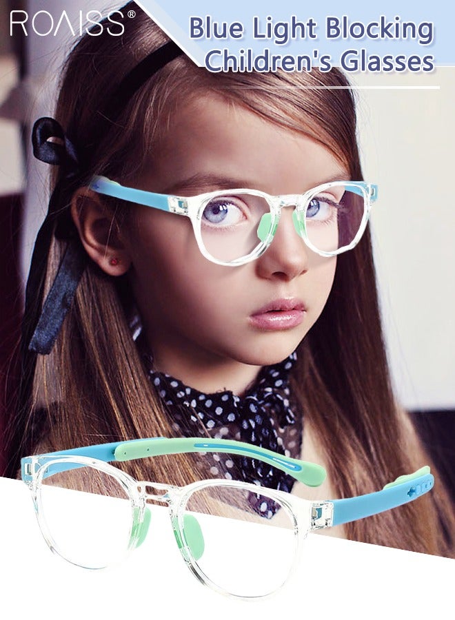 Kids Blue Light Blocking Glasses, Anti Eyestrain Computer Glasses, Gaming Eyewear UV400 Protection with Light Weight TR90 Frame for Boys Girls and Children Age 3-12, Clear