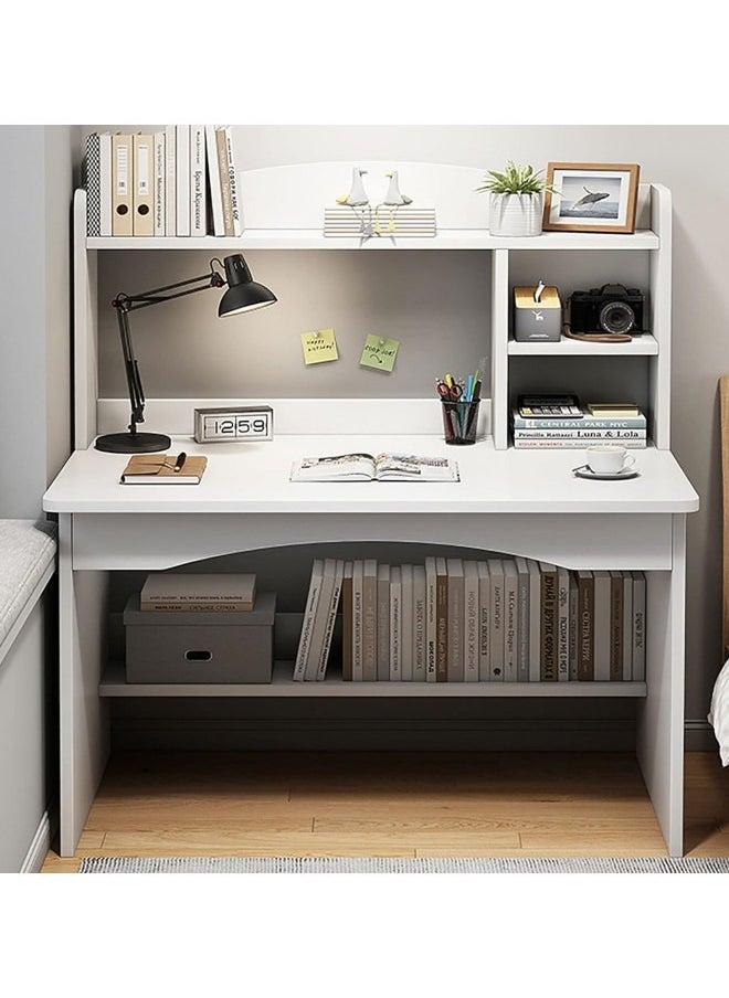 Computer Desk with Storage Compartments, Home Office Desk Study Desk Modern Simple Workstation Study Table for Home and Office (White)