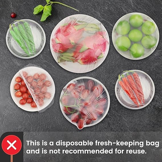 ARYAVART Fresh Keeping Bags 200pcs Elastic Shrinkable Food Storage Covers for Kitchen BowlPlates  - Image 5