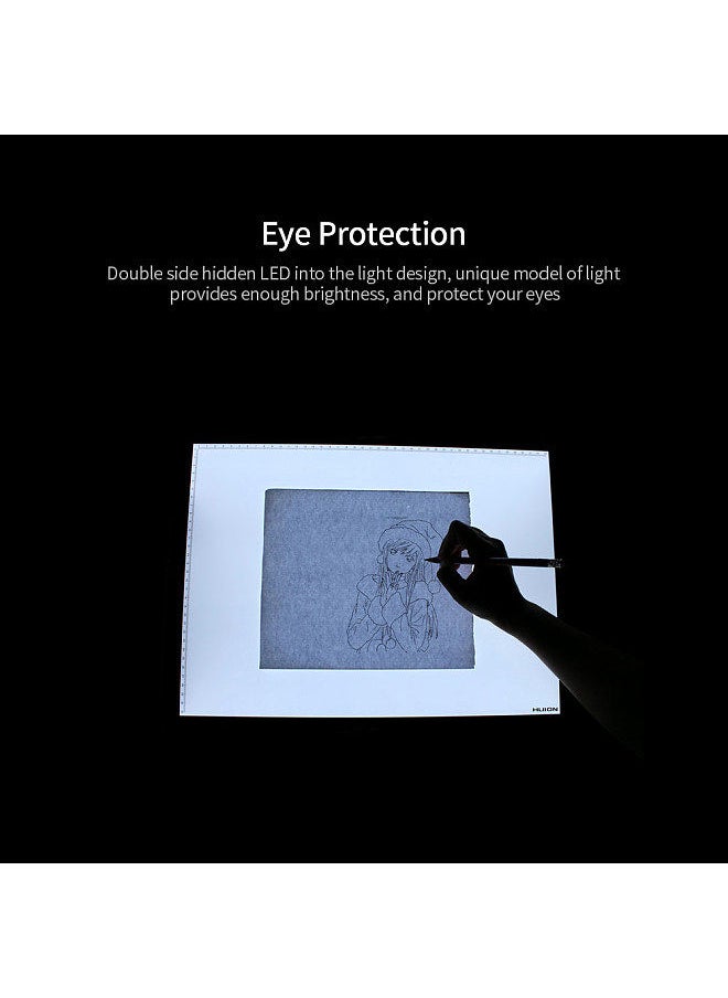 HUION - L4S Protable Ultra-thin LED Light Pad Acrylic Panel LED Drawing Light Pad Powered by USB with Adjustable Brightness - Image 1