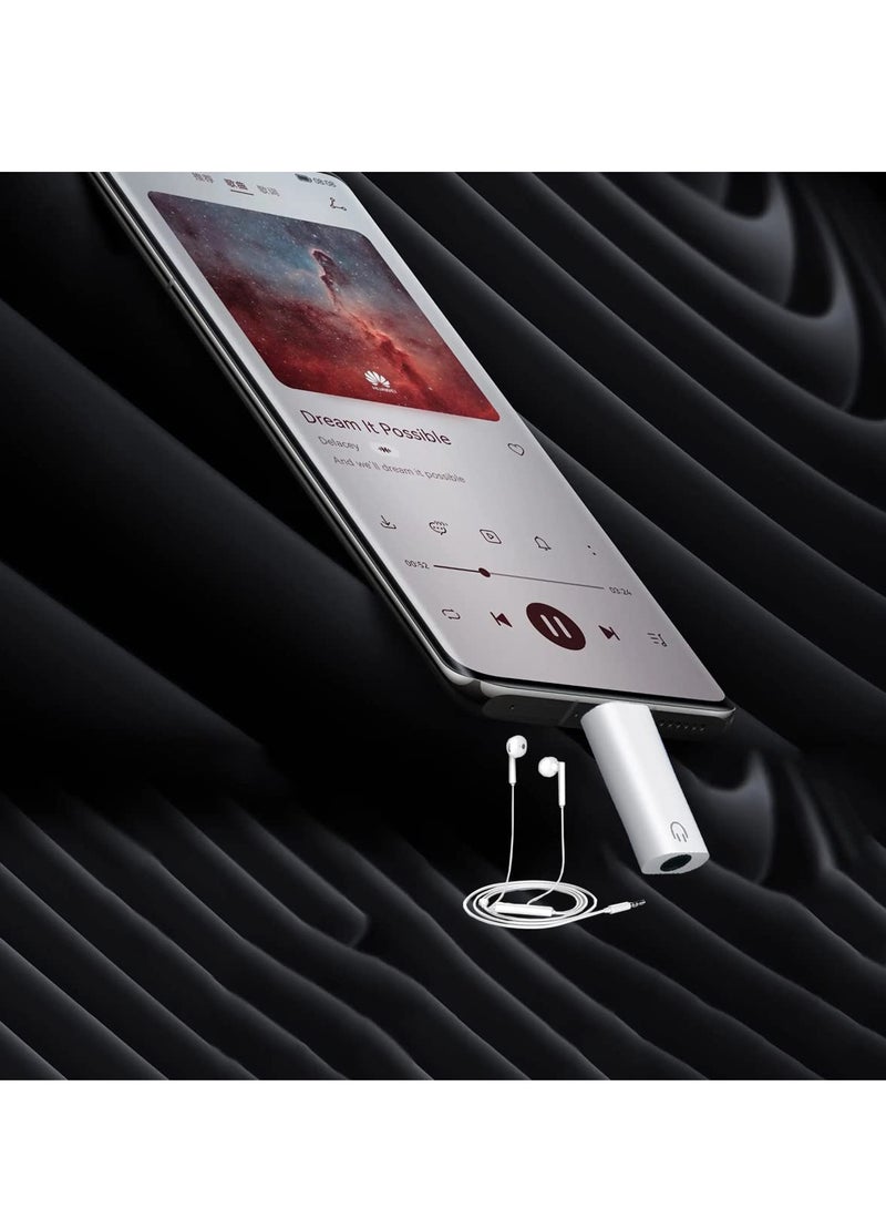 KASTWAVE USB C to 3.5mm Audio Headphone Jack Adapter, 2 Pack Type C Aux DAC Earphone Stereo Mic HiFi Right Angle Dongle Compatible with iPad Mini 6 / iPad Pro Air 4 / Samsung S21 Ultra / S20 Tab S7 - Image 2