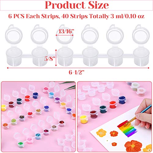 Caffox 240-Piece Empty Paint Pot, 40 Strips Acrylic Mini Paint Container Strip Storage with Lid for Classrooms, School Art & Crafts 3ml/ 0.1oz - Image 5