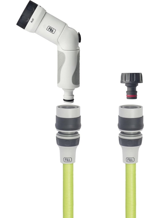 Hose FITT IKON 15m Garden Water Hose for Irrigation Expandable Compact Lightweight Ready to Use with Power Jet Gun Lime - Image 2