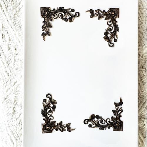 Koolemon 24Pieces Vintage Frame Corner Stickers, Scrapbook Decorative Paper Stickers, Retro Photo Border Sticker for DIY Journal Album Scrapbooking Diary Embellishment (Bronze) - Image 4
