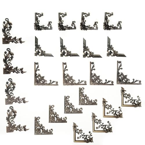 Koolemon 24Pieces Vintage Frame Corner Stickers, Scrapbook Decorative Paper Stickers, Retro Photo Border Sticker for DIY Journal Album Scrapbooking Diary Embellishment (Bronze) - Image 1