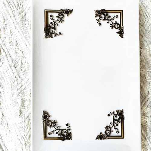Koolemon 24Pieces Vintage Frame Corner Stickers, Scrapbook Decorative Paper Stickers, Retro Photo Border Sticker for DIY Journal Album Scrapbooking Diary Embellishment (Bronze) - Image 5