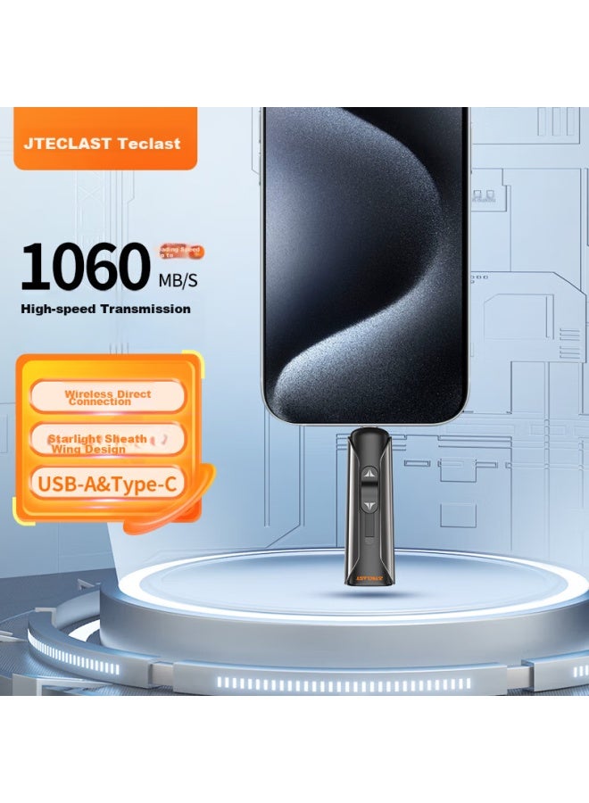 Teclast 512gb Portable Solid State Drive Wireless Dual Interface Mobile Hard Drive For Phones And Computers, Read Speed Up To 1060mb/s, Compatible With Apple 15 16 - Image 4
