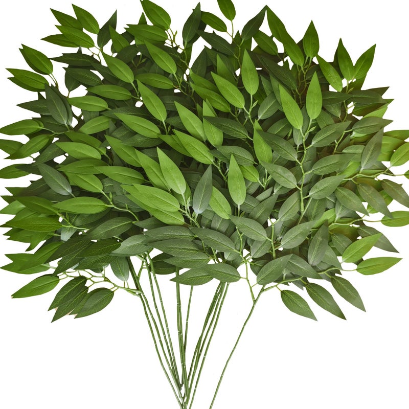 KACOMACO 48Pcs Italian Ruscus Greenery Stems 23" Artificial Silk Greenery Plants Spray Leaves for Home Room DÃ©cor - Image 1
