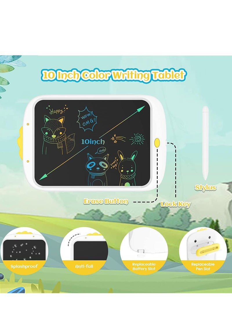 Generic LCD Writing Tablet for Kids Colorful 10 Inch, Learning Educational Toddler Toys Gift for 3 4 5 6 7 Year Old Girls Boys, Electronic Drawing Doodle Pad Board (White)  - Image 2
