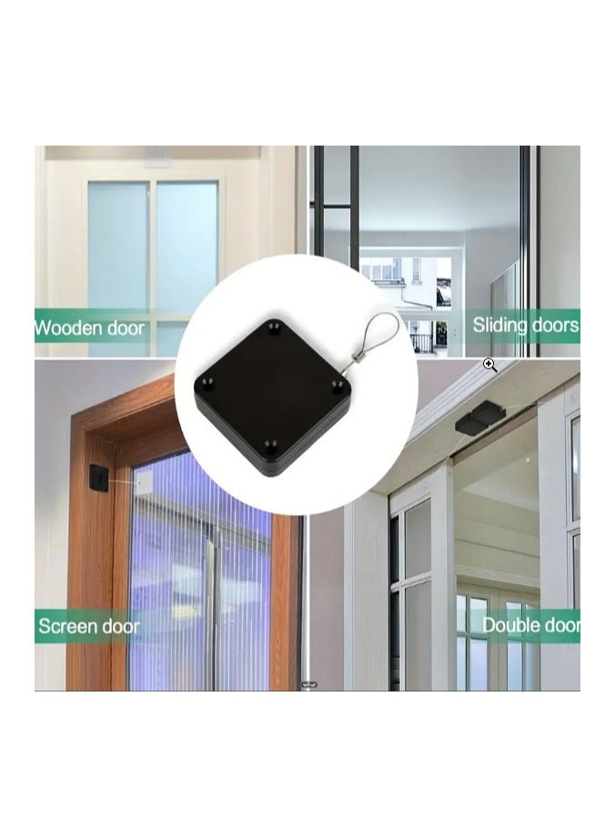 تشاين جهاز اغلاق ابواب  بمستشعر اوتوماتيكي،غالق ابواب اوتوماتيكي قوي من مادة ABS مع سلك ستيل بطول 1.2 متر اسود - Image 3