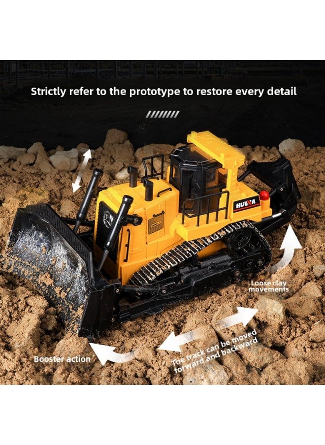 Generic - Huina 1554 Heavy Bulldozer Electric Forklift Toy 569 Same Children's Remote Control Engineering Vehicle Car 664-Color:664 Chinese Packaging-Proportion:1:16 - Image 1