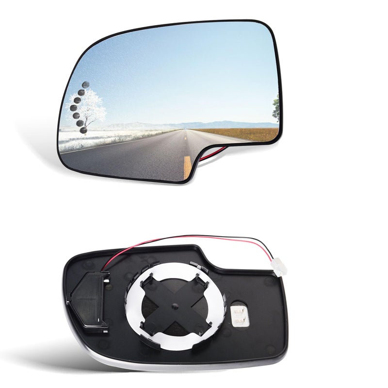 GrteRokky 4 Pins Driver Side Heated Mirror Glass Compatible for 20032007 Cadillac Escalade Chevrolet Avalanche Silverado Suburban Tahoe GMC Sierra Yukon Ext Side View Convex Mirror 88944391 - Image 3