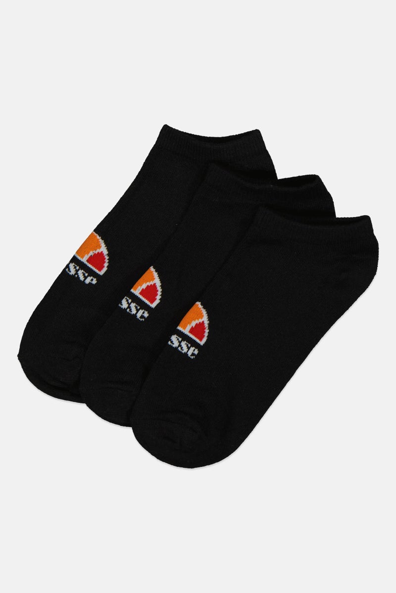 Ellesse جوارب كاحل مدرب منسوجة للرجال 3 أزواج، سوداء - Image 1