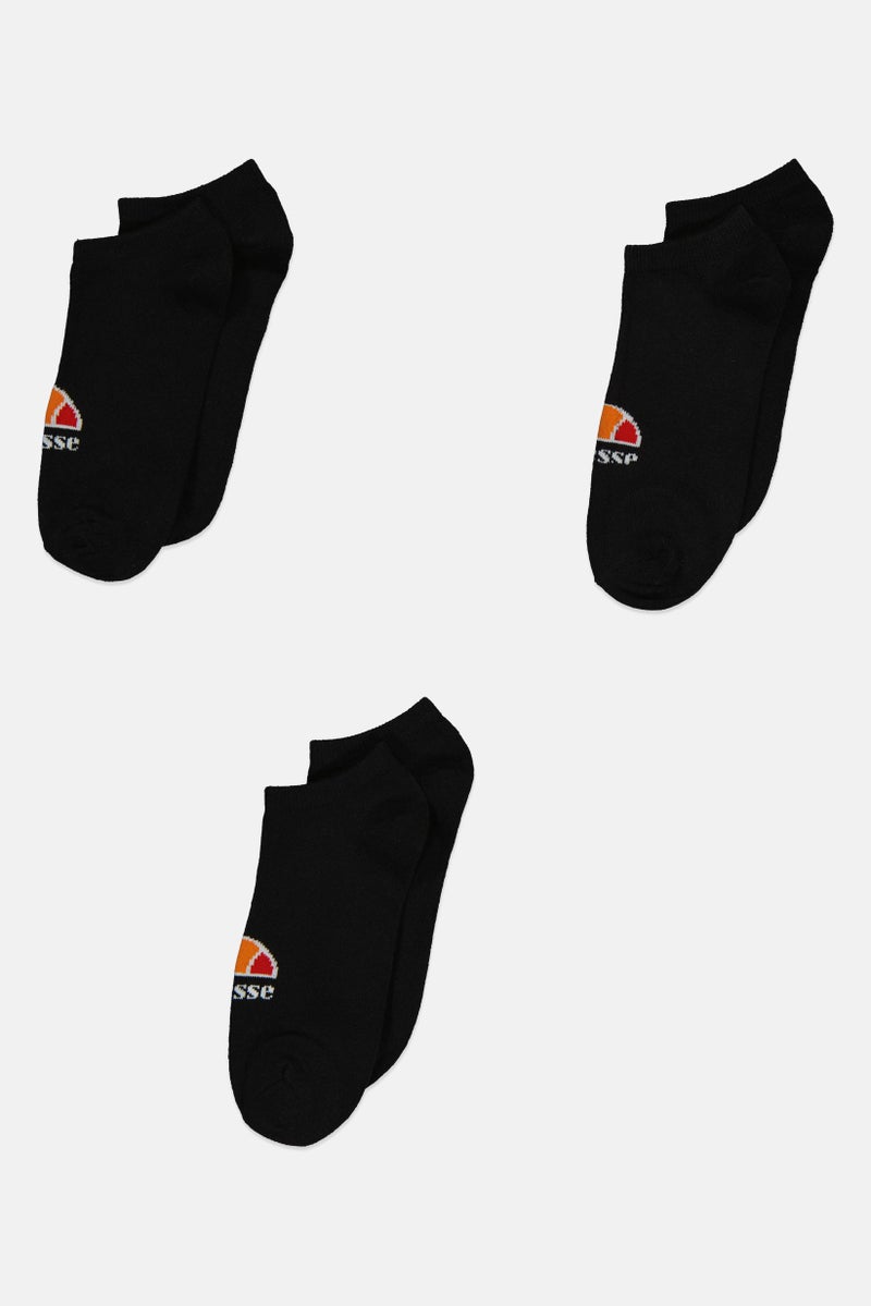 Ellesse جوارب كاحل مدرب منسوجة للرجال 3 أزواج، سوداء - Image 2