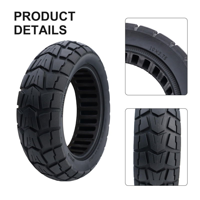 10 Inch 2.75 6.5 Solid Tire Puncture Proof Off Road Rubber Wheel for Electric Scooter Replacement - Image 4