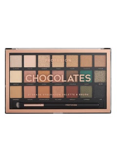 Profusion Cosmetics 21 Shade Eyeshadow Palette Collection & Brush Chocolates  - Image 2