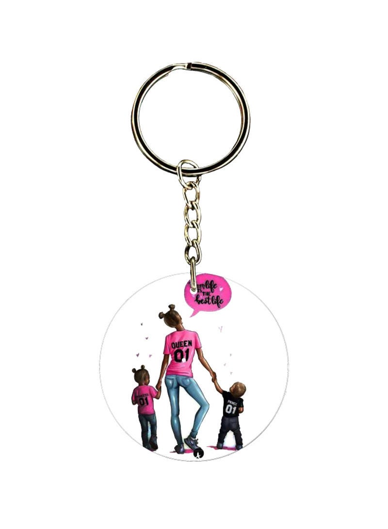 RKN Double Sided Mom Life Is The Best Life Printed Keychain