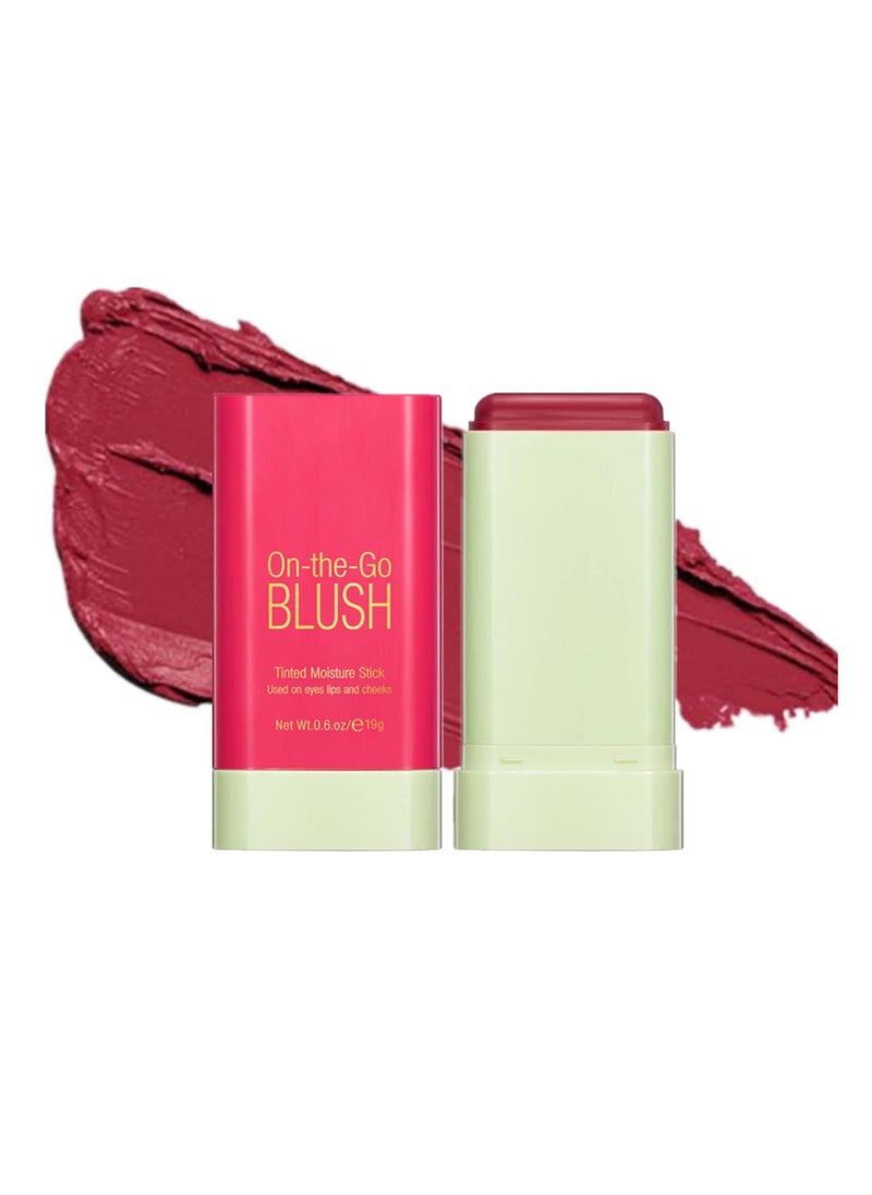 Excefore - Blush Beauty Wand, Solid Moisturizer Stick, Multi Use Makeup Waterproof Blush Stick, Natural Looking, Suitable for Cheeks Glow Dewy Finish (Hot Red) - Image 1