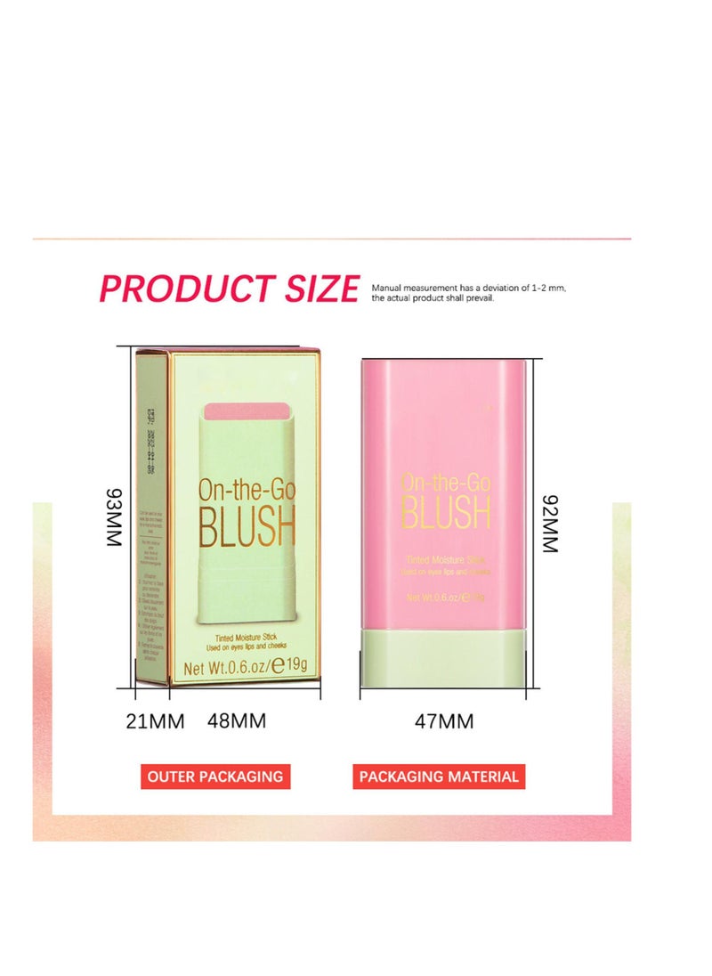 Excefore - Blush Beauty Wand, Solid Moisturizer Stick, Multi Use Makeup Waterproof Blush Stick, Natural Looking, Suitable for Cheeks Glow Dewy Finish (Hot Red) - Image 1
