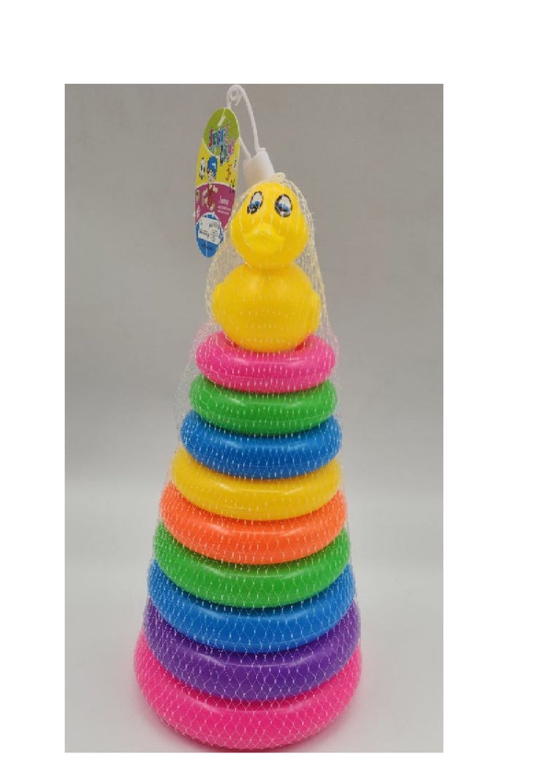 9Piece Rainbow Duck Stacking Ring Toy Set  - Image 2