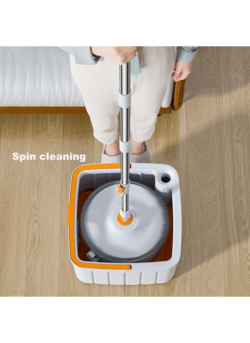ZOONA - ZOONA mop with Bucket for Floor cleaningsteel Handle 360 Degree Rotating Microfiber Flexible Head and 2 Pads Bucket with Single Telescopic Spin mop Set - Image 1