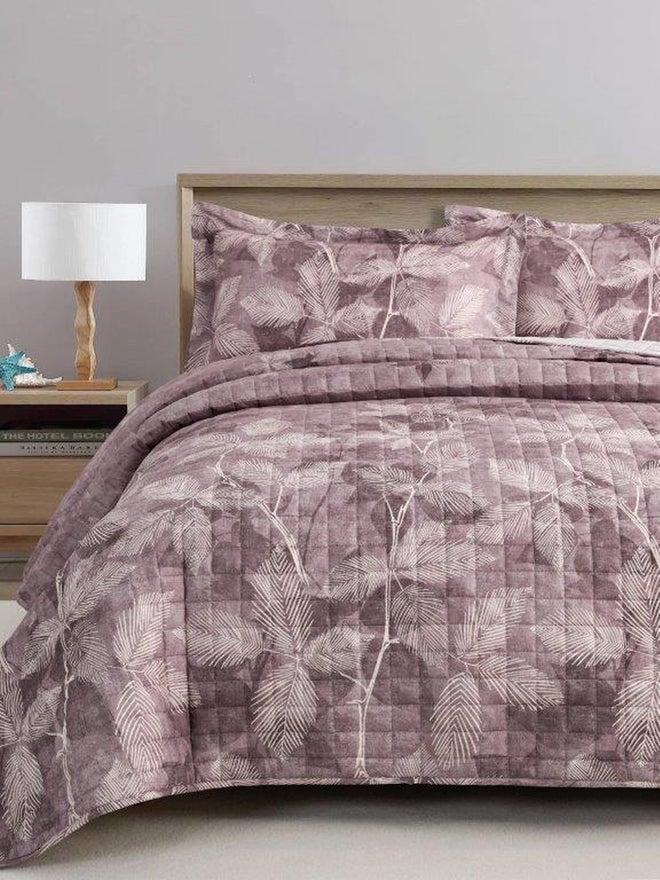 VALENTINI 4-Piece Microfiber Printed Bedspread Queen Set - Image 3