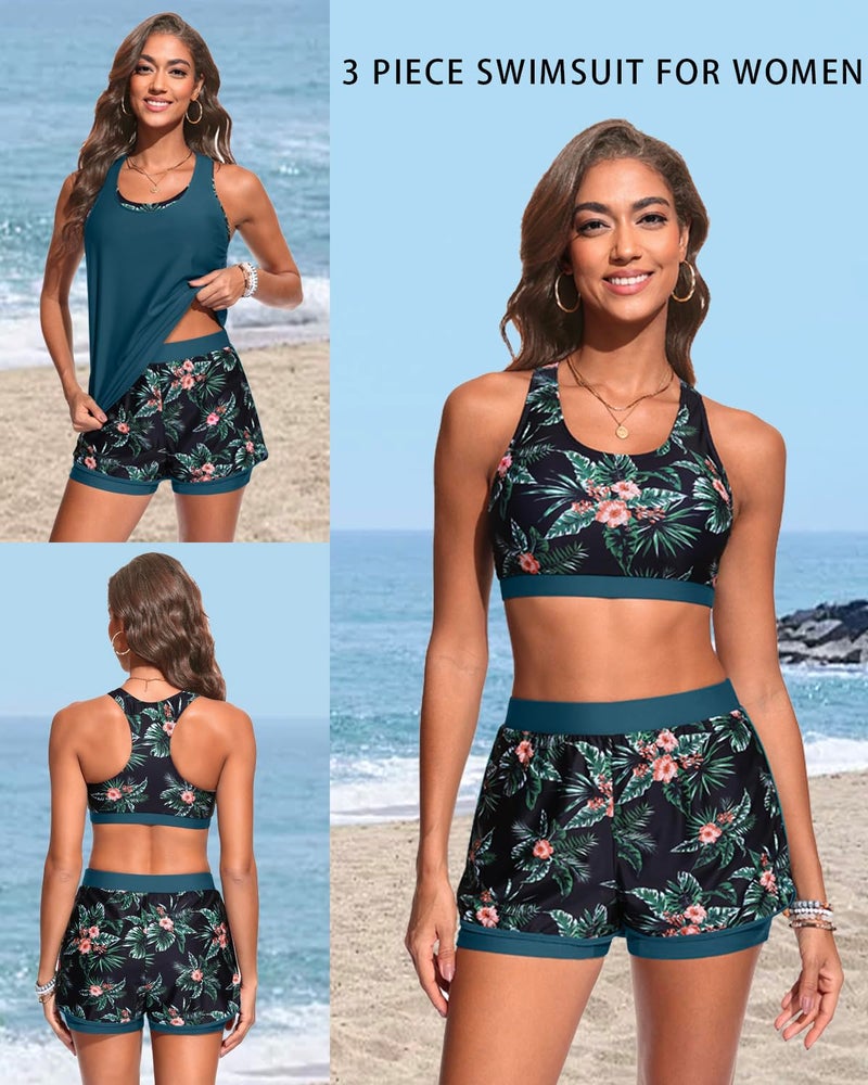 Talisea 3 Piece Tankini Swimsuits Women - Athletic Swim Tank Top with Bra and Boyshorts Bathing Suits Modest Swimwear 2026 - Image 5