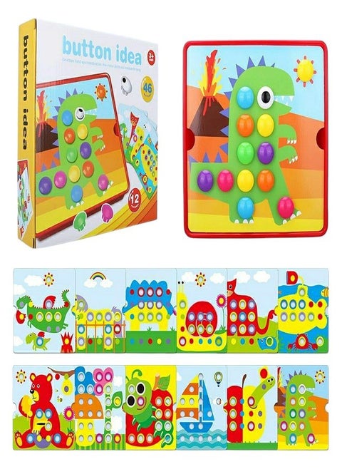 Button Idea Educational Toys (12 pictures & 46 Button) Genius Art Button – Color matching – Early Learning Toy