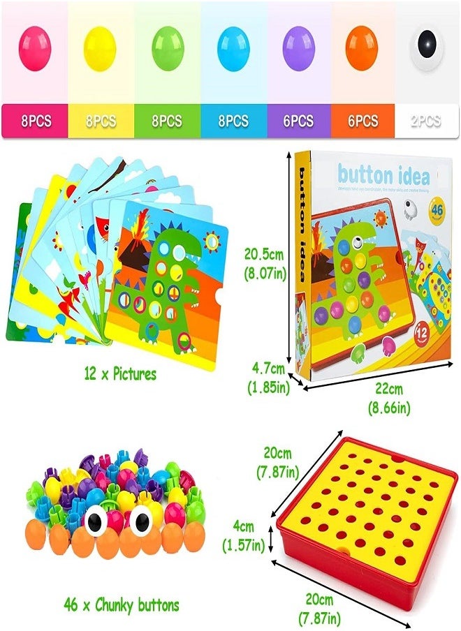 null - Button Idea Educational Toys (12 pictures & 46 Button) Genius Art Button – Color matching – Early Learning Toy - Image 1