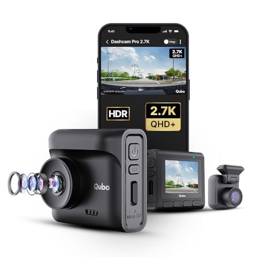 Qubo Car Dashcam Pro 2.7K Dual Channel from Hero Group [2026 Edition] | NightPulse Vision | 5MP QHD+ Front (140°), 2MP FHD Rear | G-Sensor |2" LCD |Built-in GPS, Wi-Fi, Mic |1TB Storage| Made in India - Image 1