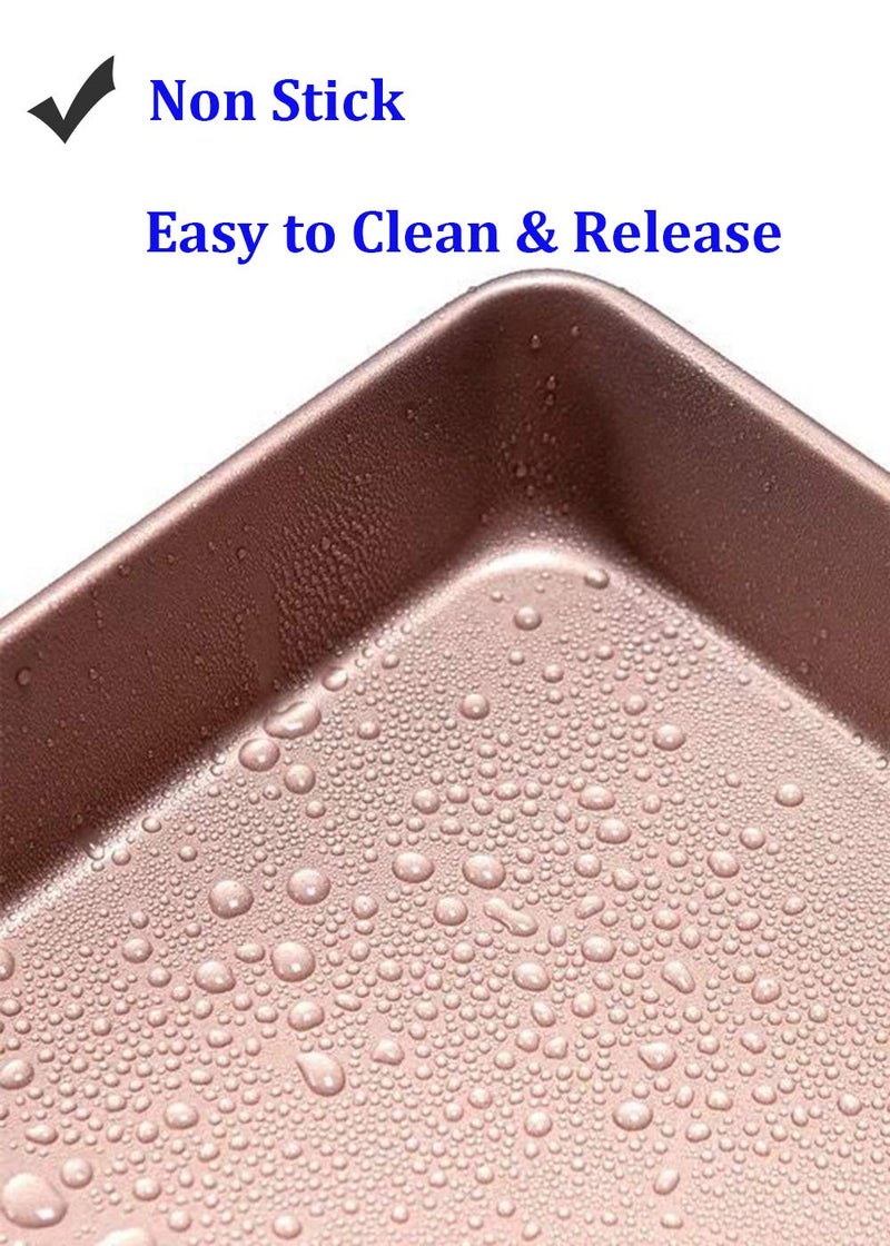 HYTK Small Baking Sheet Pans Nonstick 11x9inch Carbon Steel Deep Side Replacement Tray Brownie Cake Pan Cookie Sheet Set Thick Heavy No Rust Easy Clean Bakeware - Image 4