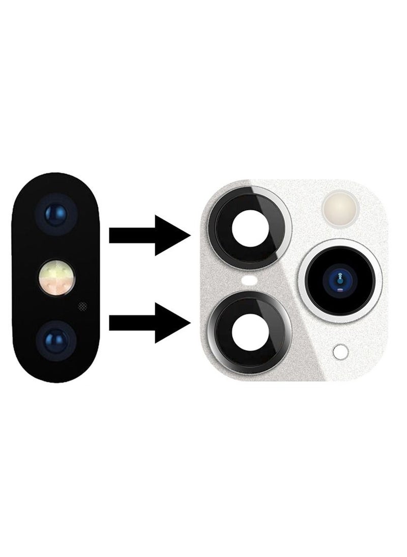 iPhone X XS Duplicate Camera Lens Camera Upgrade Protective Lens Change iPhone X XS to 11 Pro 11 Pro Max White