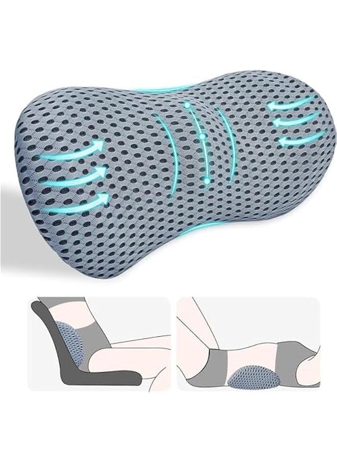 HOOKOR Durku Lumbar Support Pillow, Back Pillow for Low Back Pain Relief, Ergonomic Streamline Car Seat, Office Chair, Recliner and Bed (Grey)  - Image 1