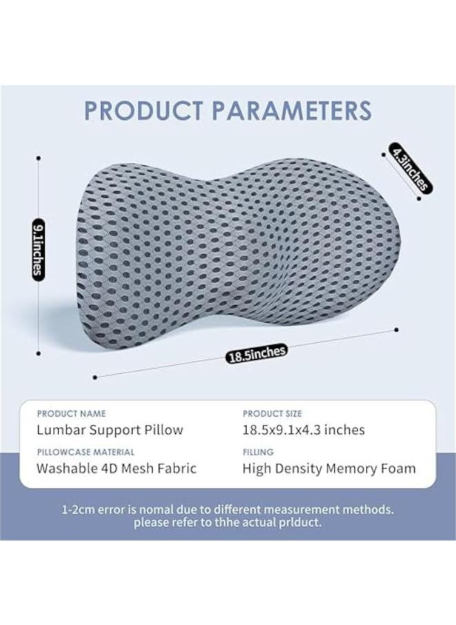 HOOKOR Durku Lumbar Support Pillow, Back Pillow for Low Back Pain Relief, Ergonomic Streamline Car Seat, Office Chair, Recliner and Bed (Grey)  - Image 4