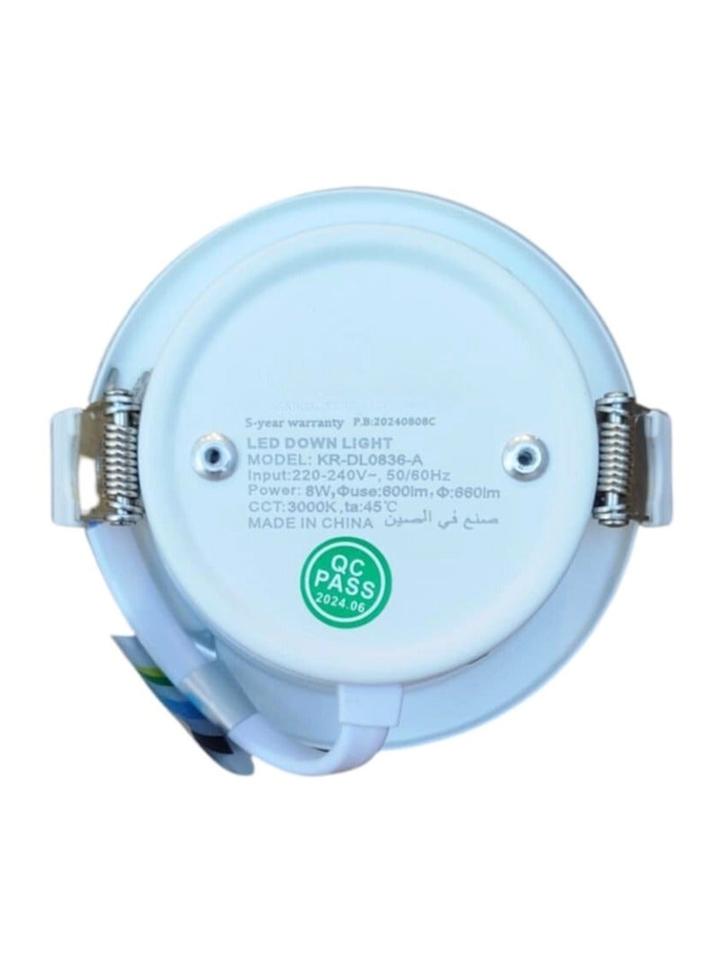 Kray LED Ceiling Down Light COB, Power 8Watt, Color 3000K/4000K/6500K With White Black Frame with Energy Saving Feature, For Indoor and Outdoor - Image 2
