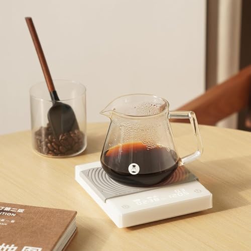 TIMEMORE Coffee Scale Basic 2.0 Electronic Espresso White Scale with Water Flow Rate and Timer Function, Free Switching of Ounce/kg Units, Digital Scale for Kitchen/Baking/Cooking - Image 3